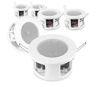 Power Dynamics CSBA3L 3" Compact Small Ceiling Speaker Set (6 Speakers) - 30W Max, 8 Ohm, Easy-Fit Low Profile Audio for Kitchens, Offices, Home Cinema Installations, White Finish