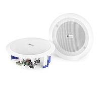 Power Dynamics CSBT60 Bluetooth Ceiling Speakers - 60W Powered Audio System with Amplifier, Wireless Streaming, Easy Installation, Ideal for Home & Office, Full-Range Sound, White Finish