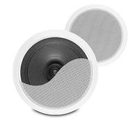 Power Dynamics CSPS6 6.5" In Ceiling Speakers Pair, 16 Ohm Commercial Ceiling Speaker System, 80W Low Profile Home Audio Speakers, Easy Installation, White Finish, Set of 2