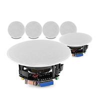 Power Dynamics FCS8 8" Ceiling Speakers Set of 6, Flush Mount Low Profile 2-Way Coaxial Speakers, 960W Max, 100V/8 Ohm Loudspeakers for Shop, Restaurant, Commercial Audio Installation - White