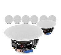 Power Dynamics FCS8 8" In Ceiling Speakers Set of 8 1280W 2-Way Coaxial Flush Mount Home Restaurant Commercial Audio System, 100V & 8 Ohm Low Profile Design Crisp Sound Reproduction