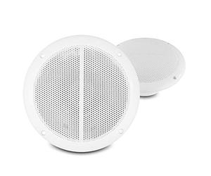 Power Dynamics MS65 6.5" Marine Ceiling Speakers Waterproof IPX5 Pair for Bathroom, Kitchen, Swimming Pool, Boats & Outdoors, 100W Max, UV Resistant, Low Profile White Finish