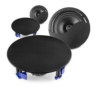 Power Dynamics NCBT8 2-Room Wireless Bluetooth Ceiling Speakers System with 4x 8-Inch Black Active Speakers, Built-in Amplifiers, Flush Mount Design for Home Audio Streaming and Installation