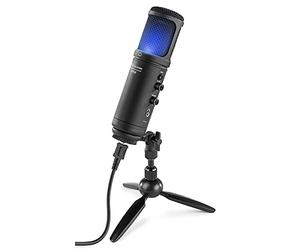 Power Dynamics PCM120 USB Condenser Microphone Kit with Adjustable Stand, Studio Podcast Mic, Headphone Output, Volume & Mute Controls, Plug & Play for Recording Streaming Gaming YouTube