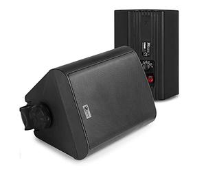 Power Dynamics PD BC65V Black 6.5-Inch Waterproof IP56 Rated Outdoor Speakers with Bracket - 2-Way Design, 70V/100V Transformer, Weatherproof Audio System for Commercial & Home Use - Pair