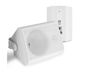 Power Dynamics PD BC65V White 6.5-Inch Outdoor Speaker Set, IP56 Waterproof, 100V/8 Ohm, Wall-Mount Speakers for Garden, Patio, Commercial Use, Weatherproof, Sound, UV Resistant - Pair