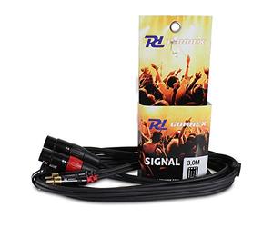 Power Dynamics PD Connex 2x XLR Female to 2x RCA Male High Quality Audio Signal Cable - 3 Metres, Shielded Flexible Stereo Cable for Mixers, Amplifiers, Recording Studios and DJ setups
