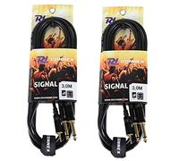 Power Dynamics PD Connex 3m Audio Cable Pack - Two 3.5mm Stereo Male Jacks to Twin 6.35mm Mono Jack Connectors Pair - Professional Audio Signal Cables for Mixers, DJs, Sound Systems and Studio Use