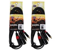 Power Dynamics PD Connex Dual 3m Audio Cable Set, XLR Male to RCA Phono Male Connectors, Stereo Sound Signal Leads for Amplifiers, Mixers, DJ Equipment and Home Audio Systems