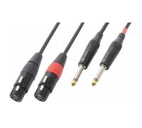 Power Dynamics PD Connex Professional 1.5m 2x Female XLR to 6.3mm Mono Jack Cable - Durable Metal Connectors for PA Systems, Live Shows, Studio Recording, XLR To Jack