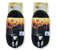 Power Dynamics PD DMX Cable Pair 5-Pin XLR 20m (65ft) Professional DJ Lighting Control Signal Leads with Cable Ties for Stage Lights & DMX Consoles