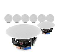 Power Dynamics PD FCS5 8x 5.25 Flush Mount Ceiling Speakers Set, 2-Way Coaxial Loudspeakers, 100V & 8 Ohm, Magnetic Grilles, Home Shop Restaurant Audio System, 640W Max