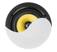 Power Dynamics PD KVCS6 6.5" ceiling speaker coaxial with tiltable silk dome tweeter, premium hi-fi sound, passive flush mount, 2-way installed speaker, slim white grille, home audio
