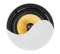 Power Dynamics PD KVCS8 8" ceiling speaker, coaxial, tiltable silk dome tweeter, white - hi-fi sound, 2-way passive design, magnetic low-profile grille, home audio, surround, flush mount
