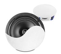 Power Dynamics PD NCBT5 Wireless Bluetooth Ceiling Speaker System, 5.25" Pair, Active Built-In Amplifier, Bluetooth 5.0, Easy Lighting Circuit Retrofit, Magnetic Grilles, 40W RMS, Line-In, White