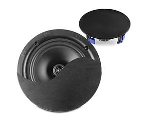 Power Dynamics PD NCBT5B Black Wireless Bluetooth Ceiling Speaker System - 5.25 inch, Active Pair, 40W RMS, Coaxial 2-Way, Magnetic Slim Grille, Line Input, Bluetooth 5.0 for Home & Commercial Audio