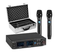 Power Dynamics PD522 UHF Dual Wireless Microphone System with 2x Handheld Mics