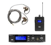 Power Dynamics PD810 Wireless In Ear Monitor System for Musicians and Vocalists - 15 Selectable Channels, UHF, 50m Range, Rack Mountable and Carry Case Included