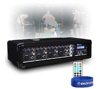 Power Dynamics PDM-C405A Bluetooth PA Mixer Amplifier, 4-Channel, EQ, 800W | XLR/line inputs, USB/SD MP3 player, echo delay effect, wireless remote control, line output, RCA input, master equaliser