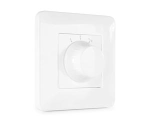 Power Dynamics PDWS In-Wall Speaker Selector Switch Box, A/B Audio Switching, Rotary Knob Control, ABS Plate Cover, 100W Max, White Finish for Commercial & Home Audio Installation