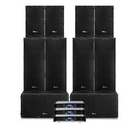 Power Dynamics PDY Event PA System - Passive PA System with Dual 18" Subwoofers, Dual 15" and 12" Tops, Amplifiers Included - Ideal for Concerts, Festivals, Clubs, Large Event Speaker Setup