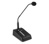 Power Dynamics PMPM10 6-Zone Paging Microphone, Compatible with 100V Line and PMP Series Commercial Amplifiers, Ideal for Shopping Centres, Hospitals, and Factories