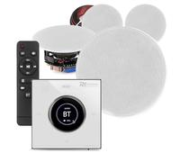 Power Dynamics Powerline B100W Bluetooth Ceiling Speaker Kit - Complete In-Ceiling Speaker System with 4x PD FCS8 8" Low Profile Speakers, In-Wall Amplifier, 40W RMS, 10m Cables, White Finish