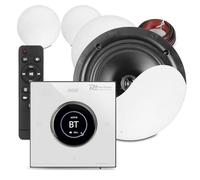 Power Dynamics Powerline B100W Bluetooth Ceiling Speaker System with 4x 8 Low Profile Ceiling Speakers, In-Wall Amplifier, LCD Touch Controls, and Speaker Cable Kit - Home Audio Solution
