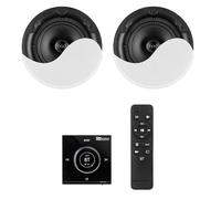 Power Dynamics Powerline B50BSet Bluetooth in-wall audio amplifier with 2x 6.5 ceiling speakers, touch LCD panel, MP3 player, USB, microSD, AUX input, remote, back box, Home Audio kit