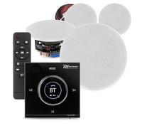 Power Dynamics Powerline Bluetooth Ceiling Speaker Kit, 4x 6.5 FCS6 Low Profile 120W Ceiling Speakers, In-Wall Amp & 10m Cable - Complete Wireless Home Audio Solution, Installed Ceiling Speakers
