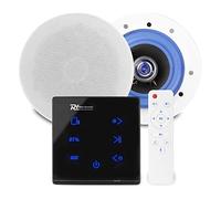Power Dynamics Powerline Bluetooth Ceiling Speaker System with A50B Wall Amplifier and 2x ESCS6 6.5" Speakers - Wireless Home Audio Kit, Hi-Fi Sound, Magnetic Grilles, Easy Installation, Black