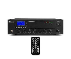 Power Dynamics PPA30 100V Line PA Mixer Amplifier, 30W Bluetooth Audio Amplifier with MP3 Player, USB, SD, FM, IR Remote for Commercial Audio Installation
