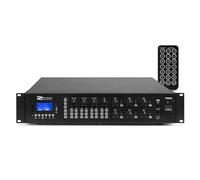 Power Dynamics PRM606 100V Matrix Amplifier, 6-Zone Multizone Installation Amplifier with Bluetooth, USB & SD Playback for Background Music & Paging PA Systems - 360W RMS
