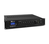 Power Dynamics PRM120 120W 100V 6-Channel Mixer Amplifier, Bluetooth | USB/SD MP3 Media Player, rack mountable 2U, commercial audio multi-zone systems