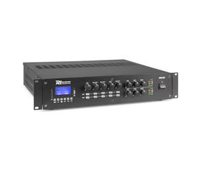 Power Dynamics PRM1202 Multi Zone Matrix Amplifier, 2x 120W, Bluetooth Streaming, MP3 USB/SD Player, 100V Line or Low Impedance - Ideal Commercial Audio Solution for Bars & Restaurants