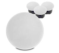 Power Dynamics PS65 6.5" 2-Way Commercial Ceiling Speakers with Built-In Backbox (Set of 4) - 100V & 16 Ohm, Flush-Mount Design, Magnetic Grille, Bass Reflex Ports for Offices & Retail