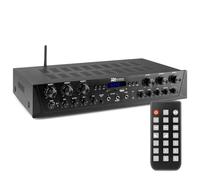 Power Dynamics PV260BT 6-Zone HiFi Amplifier with Bluetooth - 6x 100W Stereo Outputs, USB SD MP3 FM Radio, Mic Inputs, Optical Coax, Home Audio Amplifier|