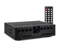 Power Dynamics PV280BT 8-Channel Multi Zone Audio Amplifier 8x 100W with Bluetooth, USB/SD MP3 Player, FM Radio, Optical, Coaxial, RCA, Mic Input & Zone Volume Control