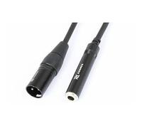 Power Dynamics Short Male XLR to 6.3mm Female Jack Cable 15cm Lead - Professional Audio Connector Cable for Noise-Free Signal Transmission in Studio, Stage or Recording Setups