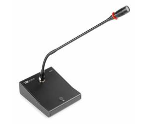 Power Dynamics TM370 Desktop Paging Microphone with Adjustable Gooseneck, Pre-Announcement Chime, Condenser Mic, LED Indicator, XLR and 6.3mm Jack Outputs - Ideal for Commercial Audio Systems