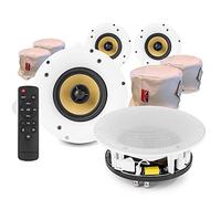 Power Dynamics WCS6 2-Zone Smart WiFi Wireless Ceiling Speaker System with Fire Hoods, 6.5" Multiroom Bluetooth Stereo Home Audio Speakers & App Control