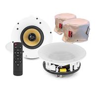 Power Dynamics WCS65 WiFi Wireless Ceiling Speaker Kit with Bluetooth Connectivity and 6.5" Coaxial Drivers - Includes HOODY 7 Fire Hoods for Safe Installation at Home
