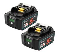 Power Elektro 2Pack 5.0Ah Replacement Battery compatible with Makita 18V, Lithium Ion for BL1850 BL1850B BL1840 BL1840B BL1830 BL1830B BL1815 LXT Tools with LED Indicator
