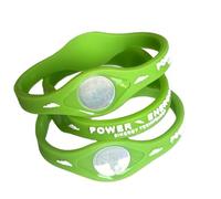 Power Energy© Balance Bands, Silicon Sports Wristband, Hologram Bracelet Wrist Band, Infused with Natural Minerals & Negative Ions (Green, Medium 190mm)