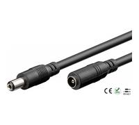 Power Extension Cable DC Plug 2.1 mm 10m Black Male Female