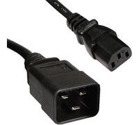 Power Extension Cable IEC C20 Male Plug to IEC C13 Female Socket Blk 2m 2 metres