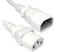 Power Extension Cable IEC Male to Female UPS Lead C14/C13 0.5m White