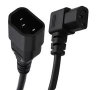 Power Extension Cable Right Angle C13 IEC Male to Female C14 1.0mm2 Lead 2m Black
