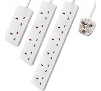 Power Extension Lead, UK Plug Multi-Socket Strip with 3 to 6 Gang Outlets, Heavy Duty Cable with UK Plug & 3 Pin Socket - Wall Mountable & Mains Strip for Home, Bedroom, Kitchen, & Office (5)