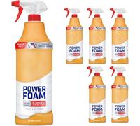 Power Foam Toilet & Bathroom Cleaner Spray, Fast-Acting Formula, No-Drip Feature, Minimal Scrubbing Effort, Sprays Upside Down, Ideal for Toilets, Sinks & Shower, 650ml (Citrus Blast, Pack of 6)